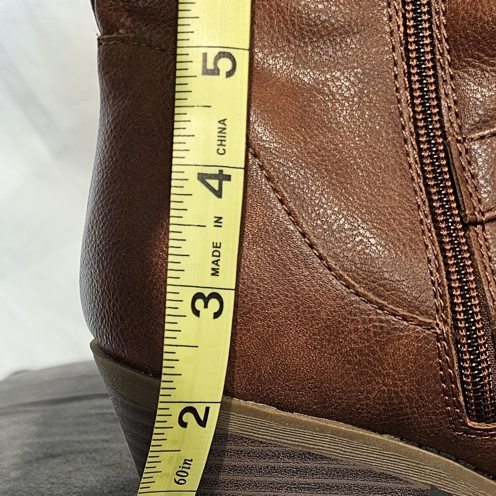 *NWOT Frye Rich Brown Stacked Heel Boots - Picture 13 of 15